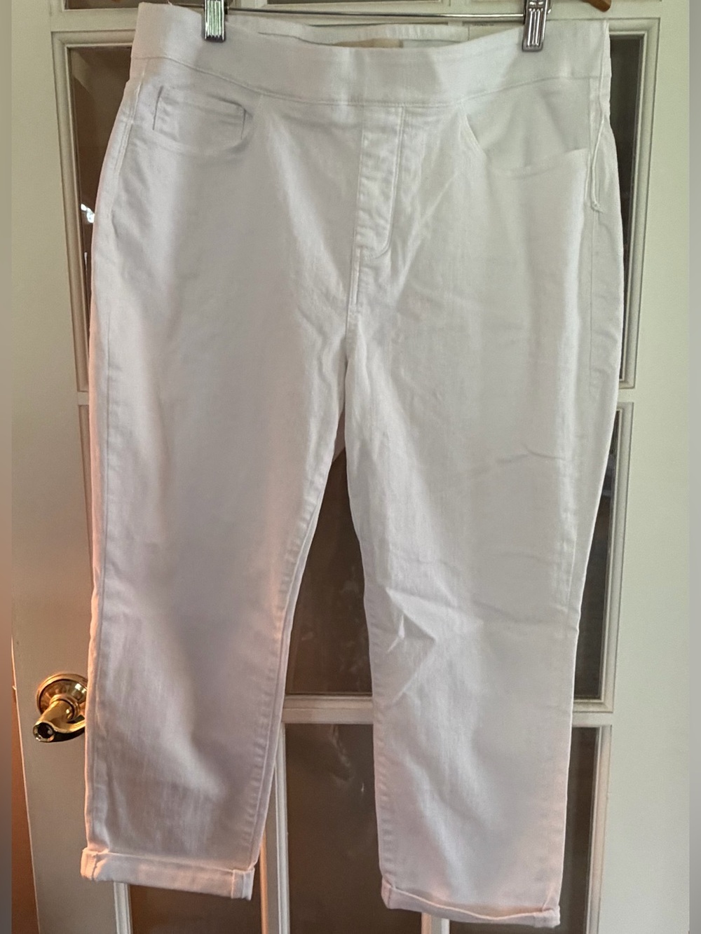 Soft Surroundings White Cropped Stretch Jeans Large Petite NWT